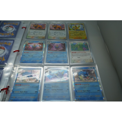 2173 - Pokemon cards, part complete holo sets of ‘151’ Scarlet and Violet, Japanese and English, including ... 