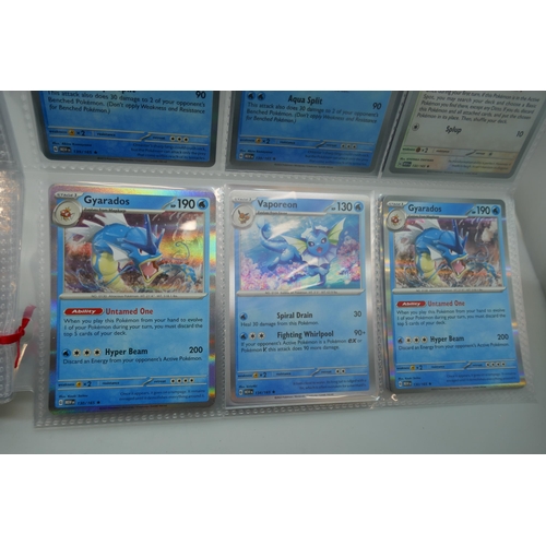 2173 - Pokemon cards, part complete holo sets of ‘151’ Scarlet and Violet, Japanese and English, including ... 