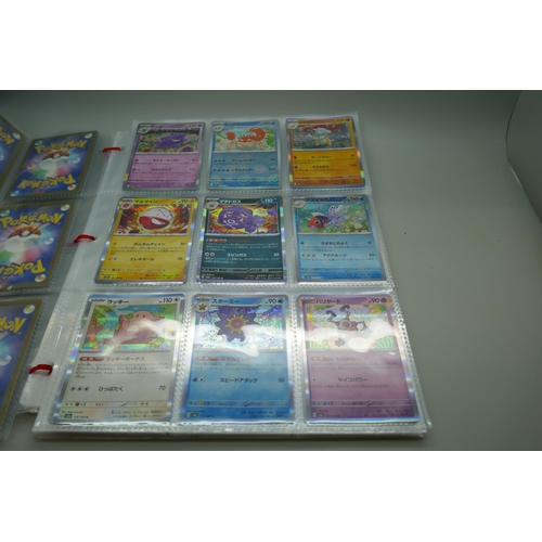 2173 - Pokemon cards, part complete holo sets of ‘151’ Scarlet and Violet, Japanese and English, including ... 