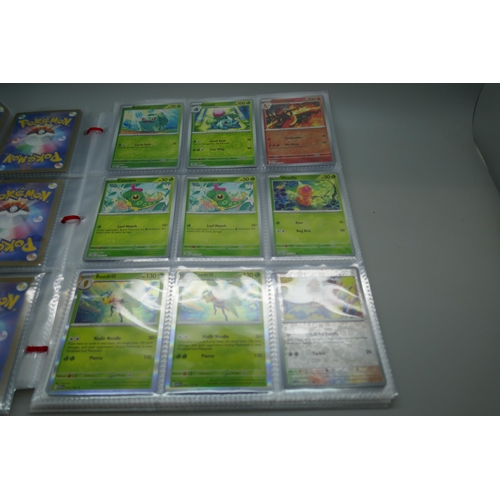 2173 - Pokemon cards, part complete holo sets of ‘151’ Scarlet and Violet, Japanese and English, including ... 