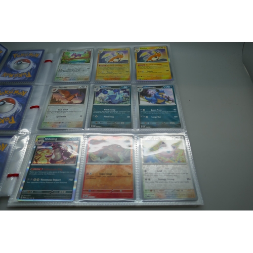 2173 - Pokemon cards, part complete holo sets of ‘151’ Scarlet and Violet, Japanese and English, including ... 