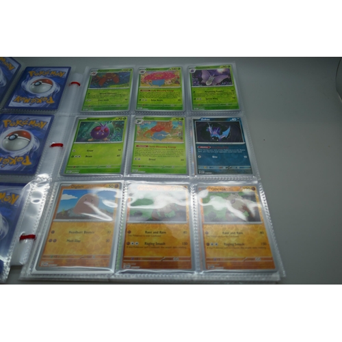 2173 - Pokemon cards, part complete holo sets of ‘151’ Scarlet and Violet, Japanese and English, including ... 