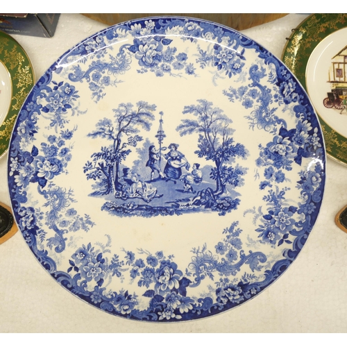 2258 - A collection of various items comprising a large Minton blue and white charger, two Weatherby plates... 