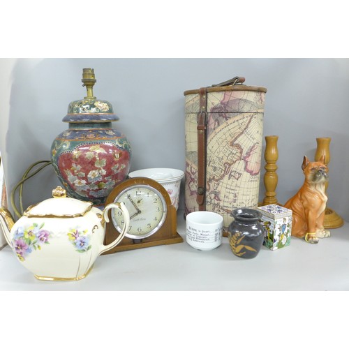 2272 - A collection of assorted items including Royal Doulton teapot, Sadler teapot, other ceramics, a pair... 