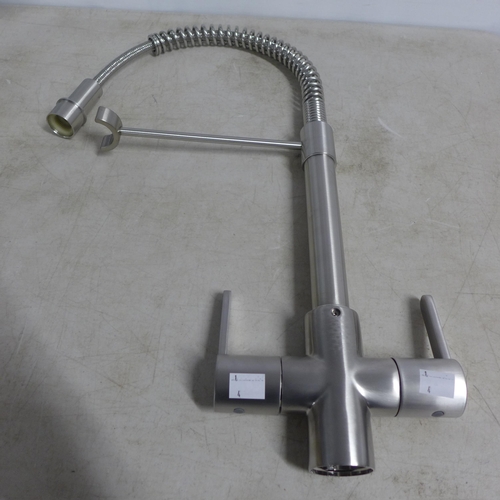 4002 - Oceanus brushed nickel mixer tap - (high pressure only) (481-4)  * This lot is subject to VAT