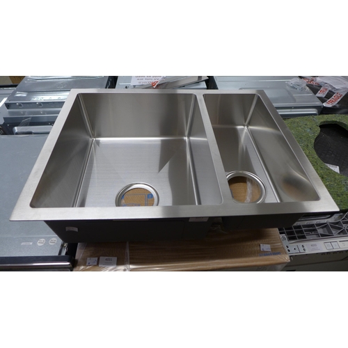 4012 - 2 x Idro large 1.5 bowl sinks - stainless steel *This lot is subject to VAT