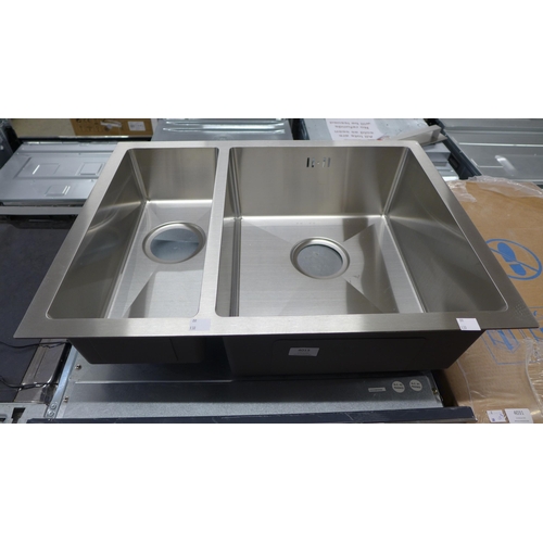 4013 - Idro 1.5 bowl LHD stainless steel sink and installation round stainless steel sink *This lot is subj... 