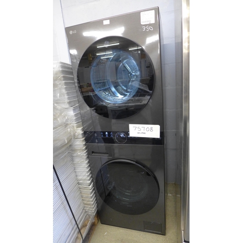 4018 - LG black steel wash-tower washer dryer (12/10Kg) - model no - Original RRP £1499.99 + VAT  (350-284)... 