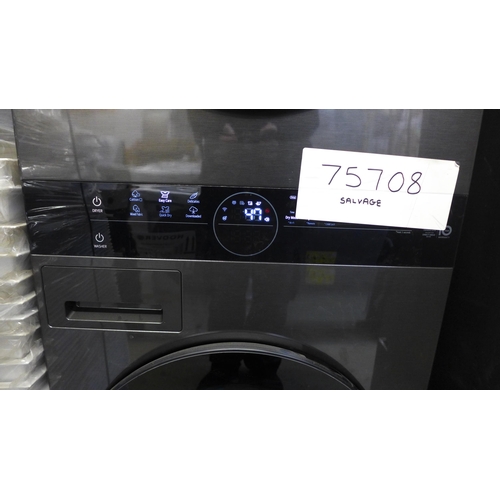 4018 - LG black steel wash-tower washer dryer (12/10Kg) - model no - Original RRP £1499.99 + VAT  (350-284)... 