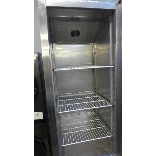 4019 - single door stainless steel catering fridge  *This lot is subject to VAT