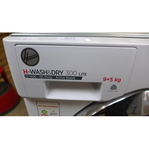 4059 - Hoover H-wash & dry 300 lite 9KG washer dryer (481-22)  * This lot is subject to VAT