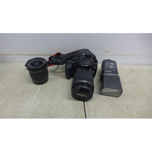 5134 - A Canon EOS1300D Digital DSL camera with a Canon lens-EFS 18-135 and a Canon EFS 10-18mm macro lens,... 