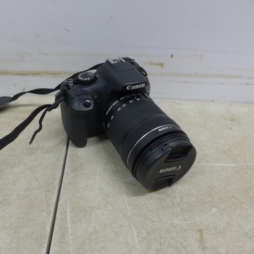 5134 - A Canon EOS1300D Digital DSL camera with a Canon lens-EFS 18-135 and a Canon EFS 10-18mm macro lens,... 