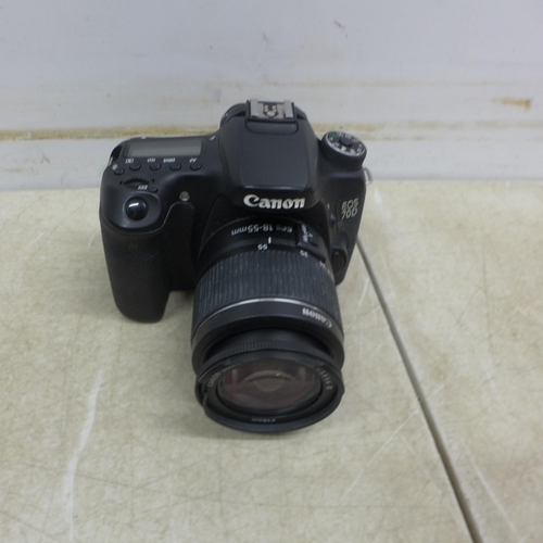 5135 - A Canon EOS 70D(W) Digital DSL camera with Sigma DC HSM 10-20mm and Canon zoom 18-55-MM lens with ch... 