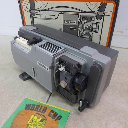 5138 - A Prinz Magnon Duo zoom projector in box with a Super 8 reel of 1966 Cup Final England vs Germany