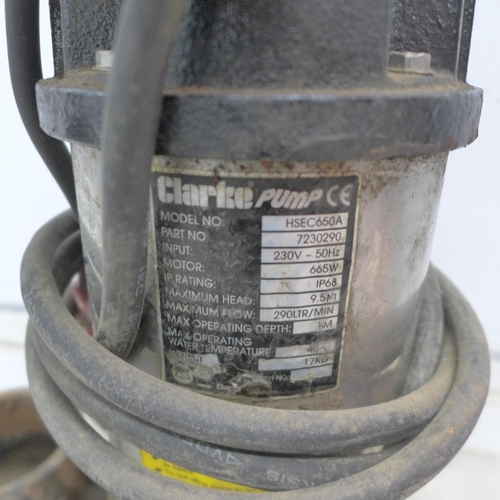 5192 - A Clarke HSEC-650A submersible sewage cutter pump