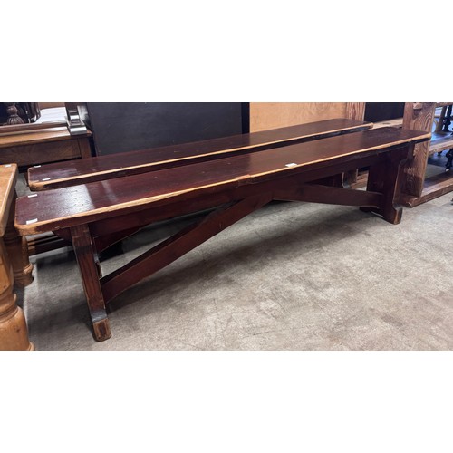 284 - A pair of Victorian pine benches