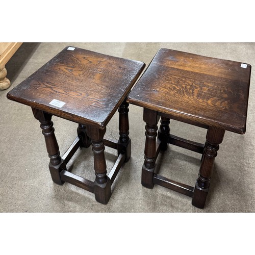 188 - A pair of 18th Century style oak stools