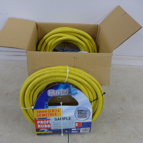 5320 - *VAT* Two rubber air hoses 10mm 15 meters and 10 lengths