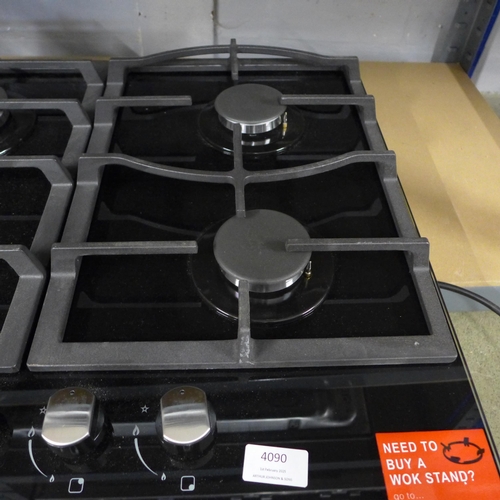 4090 - Viceroy 60cm 4 burner gas on glass hob (481-5)  * This lot is subject to VAT