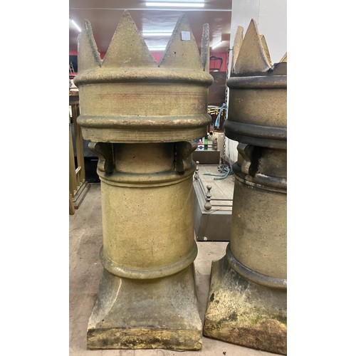 315 - A pair of Victorian terracotta chimney-pots