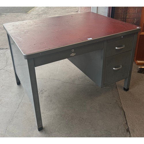 299 - An Art Metal of London industrial steel desk