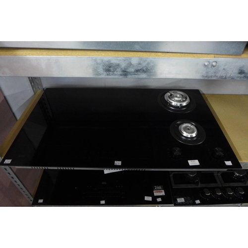 4115 - AEG ceramic hob with 2 gas burners - ( missing burner plates) - (481-98)  * This lot is subject to V... 