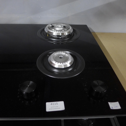 4115 - AEG ceramic hob with 2 gas burners - ( missing burner plates) - (481-98)  * This lot is subject to V... 