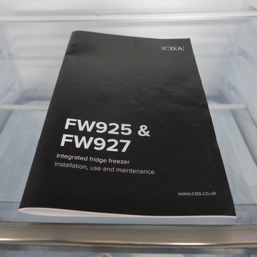 4124 - CDA 70/30 integrated fridge freezer (frost free)(481-94)  * This lot is subject to VAT