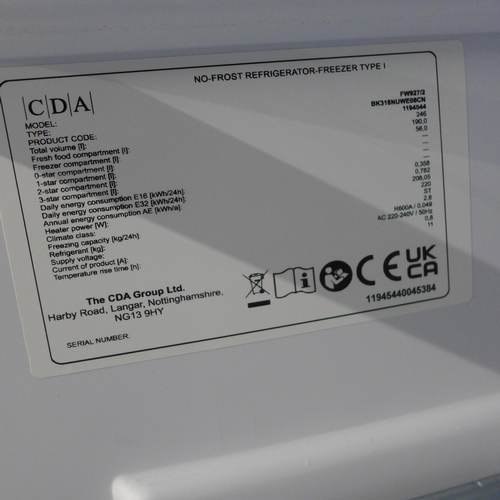 4124 - CDA 70/30 integrated fridge freezer (frost free)(481-94)  * This lot is subject to VAT