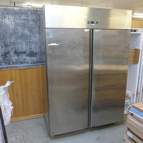 4131 - Stainless steel double catering fridge  *This lot is subject to VAT