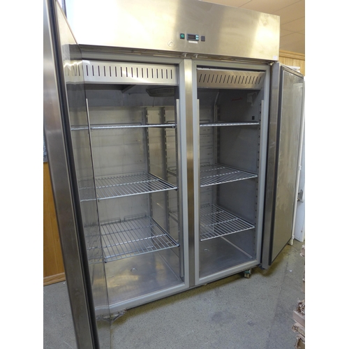 4131 - Stainless steel double catering fridge  *This lot is subject to VAT