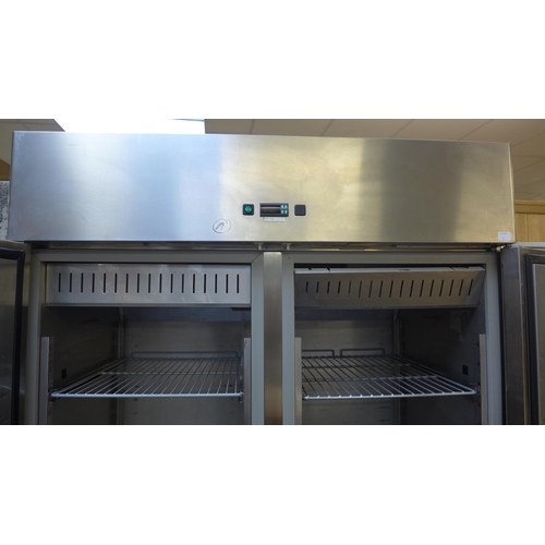 4131 - Stainless steel double catering fridge  *This lot is subject to VAT