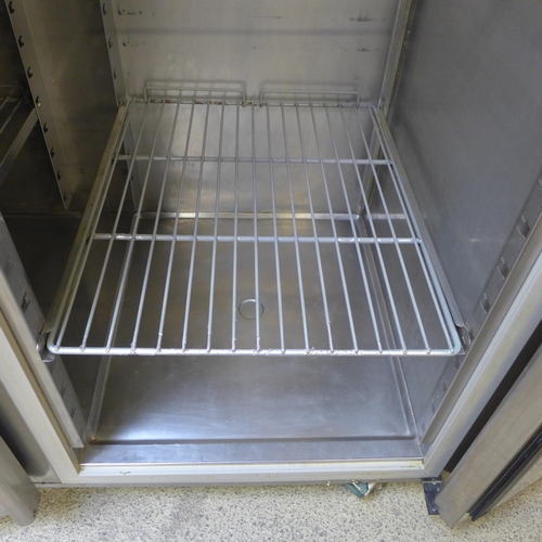 4131 - Stainless steel double catering fridge  *This lot is subject to VAT