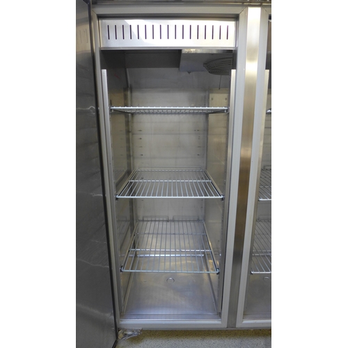 4131 - Stainless steel double catering fridge  *This lot is subject to VAT