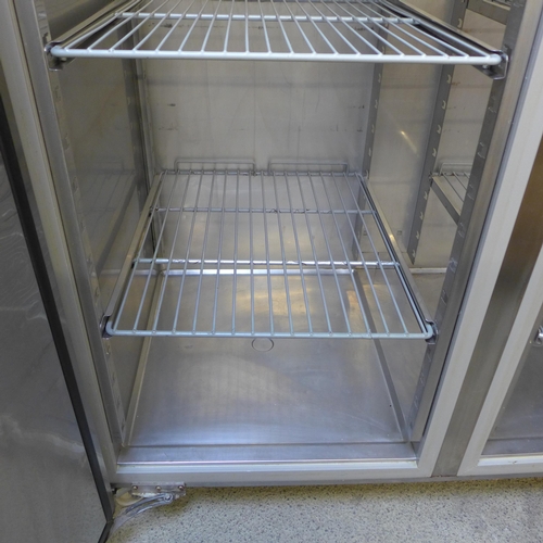 4131 - Stainless steel double catering fridge  *This lot is subject to VAT