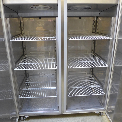 4132 - Stainless steel double catering fridge  *This lot is subject to VAT