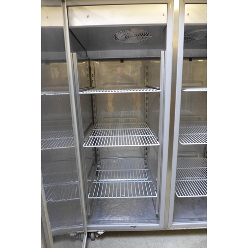 4132 - Stainless steel double catering fridge  *This lot is subject to VAT