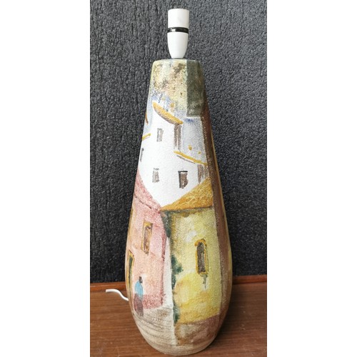 334 - A large Italian pottery table lamp