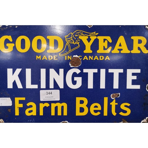 344 - A Goodyear enamelled metal advertising sign