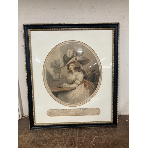 376 - A George Morland print, Della in Town, framed