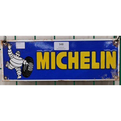 348 - A Michelin enamelled metal advertising sign