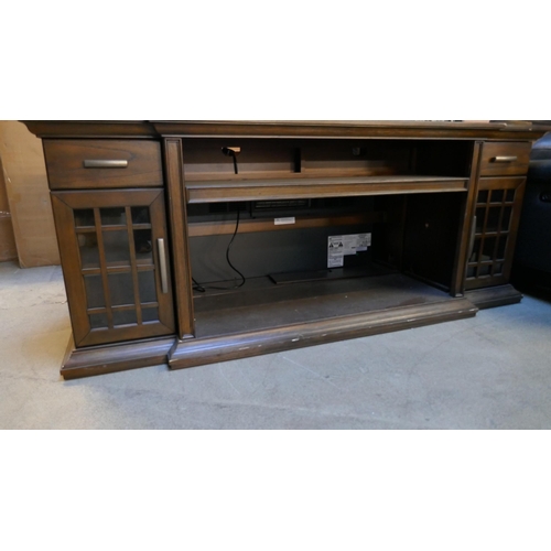 3235 - 2x Everett media mantel entertainment units with electric fire - (both damaged), original RRP £583.3... 