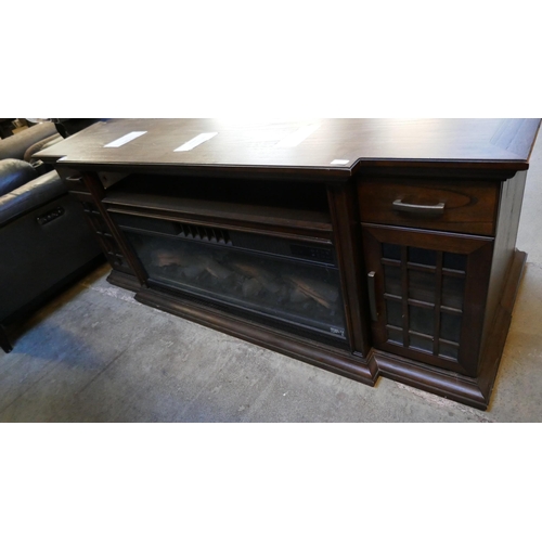 3235 - 2x Everett media mantel entertainment units with electric fire - (both damaged), original RRP £583.3... 