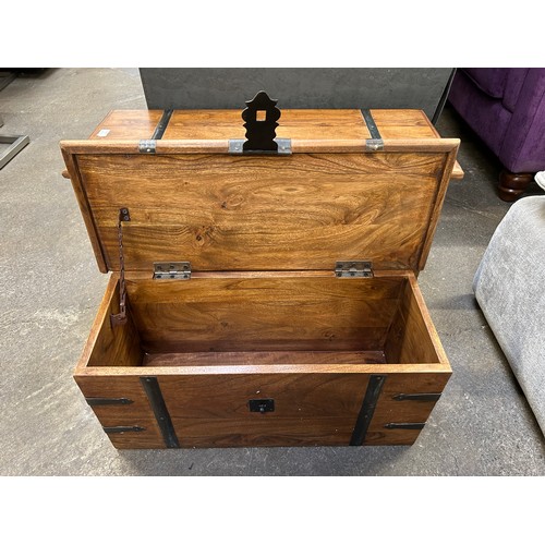 3155 - A 'Stone The Crows' set of 2 hardwood long chests