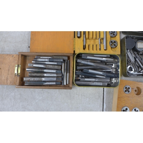 5302 - Five Moore & Wright micrometers, cased and other measuring tools