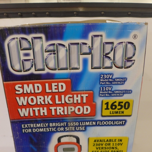 5328 - *VAT* A boxed sample Clarke SMD LED tripod 1650 linen work light