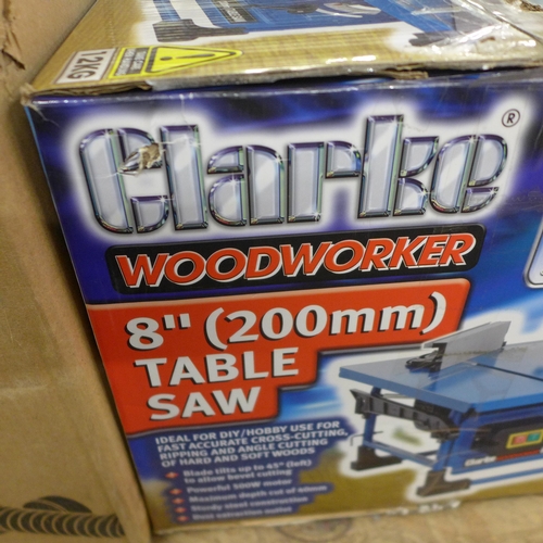 5383 - *VAT*A boxed sample Clarke CTS800C 200mm table saw