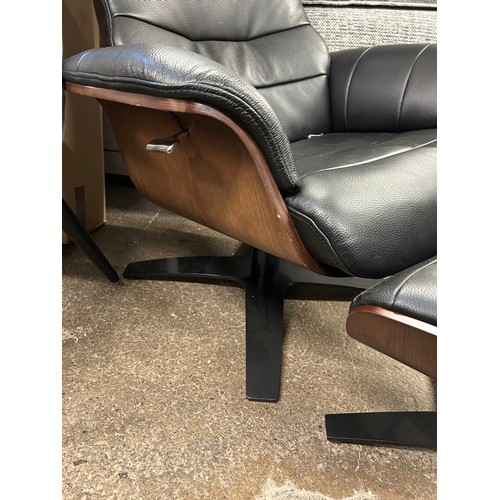 3122 - Kuka Karma black leather chair with ottoman, Original RRP £583.33 + VAT (4222-20) *This lot is subje... 