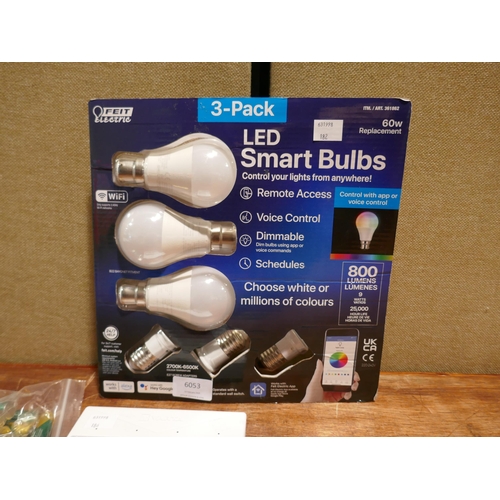 6053 - Feit LED smart A60 bulbs and a Varta rechargeable battery charger with batteries (350-182,186) *This... 